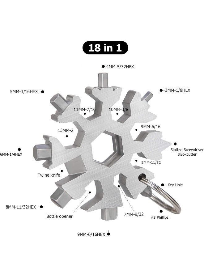 Tbrand Snowflake Multitool, Stainless Steel Snowflake Tool Multi, Portable Snowflake Tool Bottle Opener, Flat Phillips Screwdriver Kit all in one, gift for Christmas (Graceful Black)  - Image 4