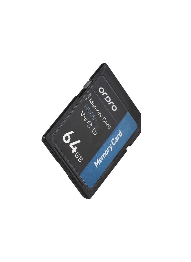 ORDRO - ORDRO 64GB Memory Card V30 Class 10 SD Card 95MB/s High Speed for Digital Video Cameras Camcorders - Image 1