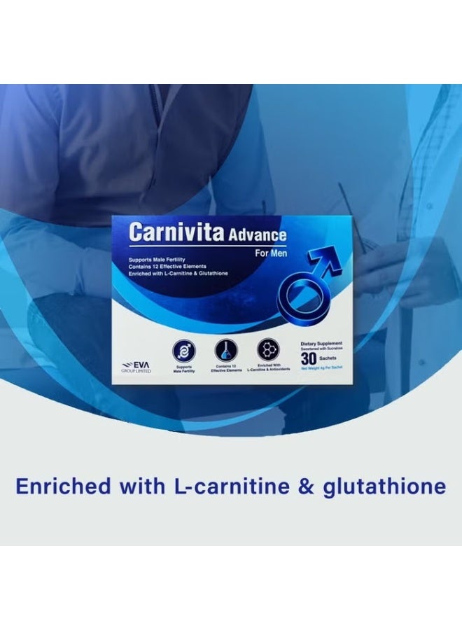 EVA PHARMA Carnivita Advance Powder For Men, Pack of 30's - Image 2