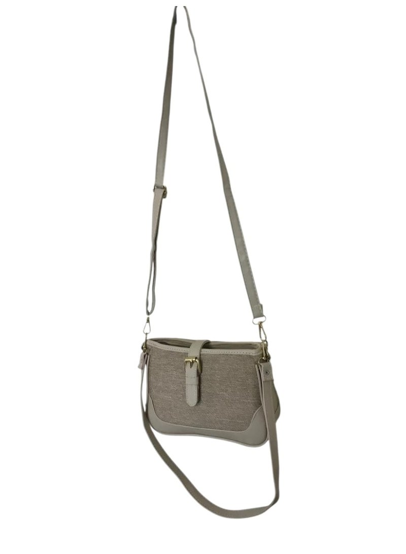 Medium-Sized Crossbody Bag – Burlap Design - Image 1