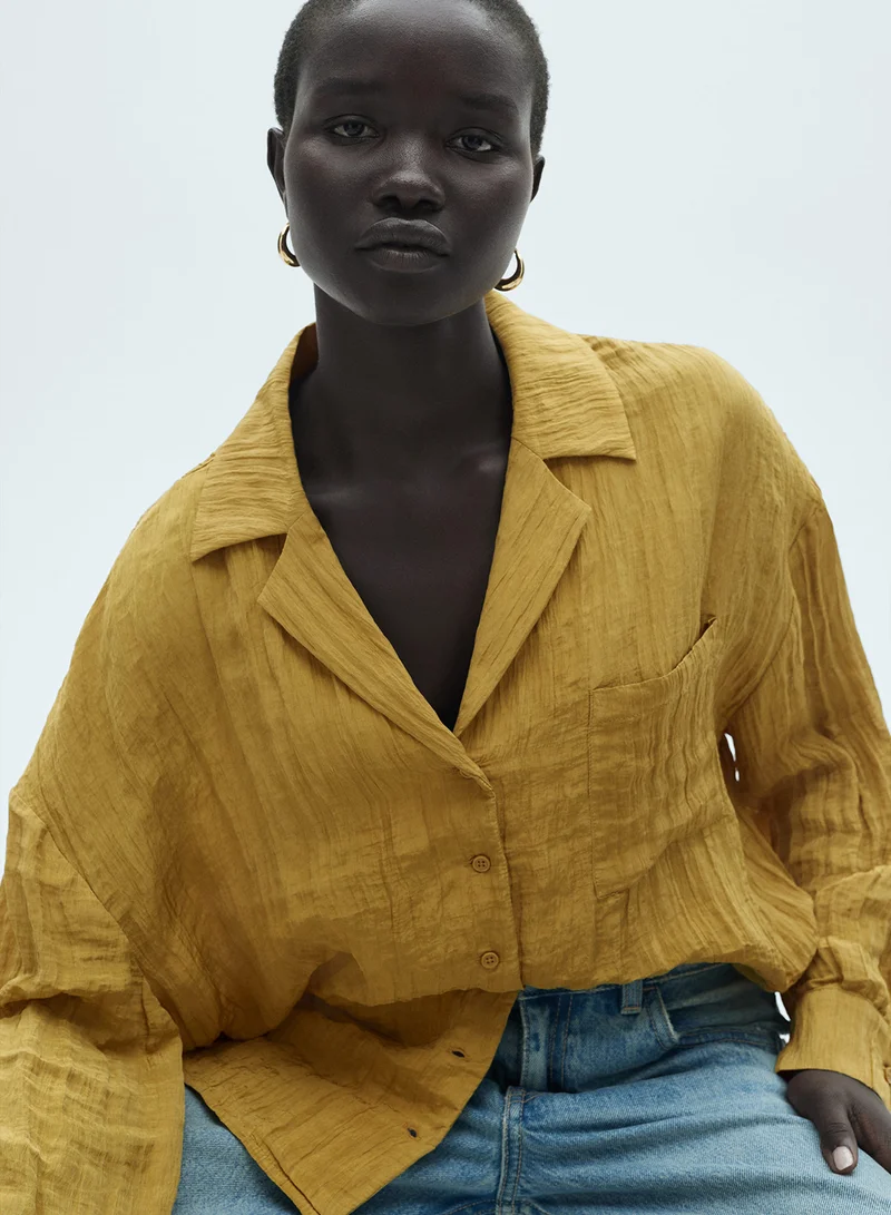 MANGO Pocket Textured Shirt