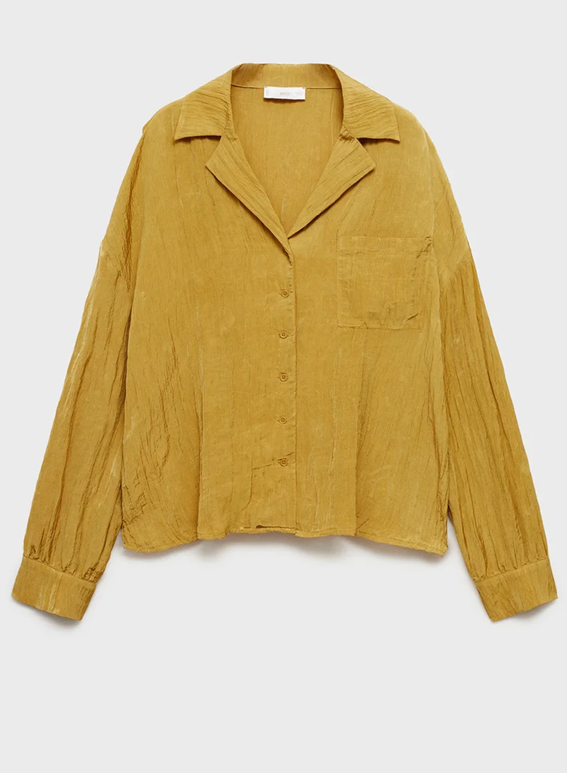 MANGO Pocket Textured Shirt