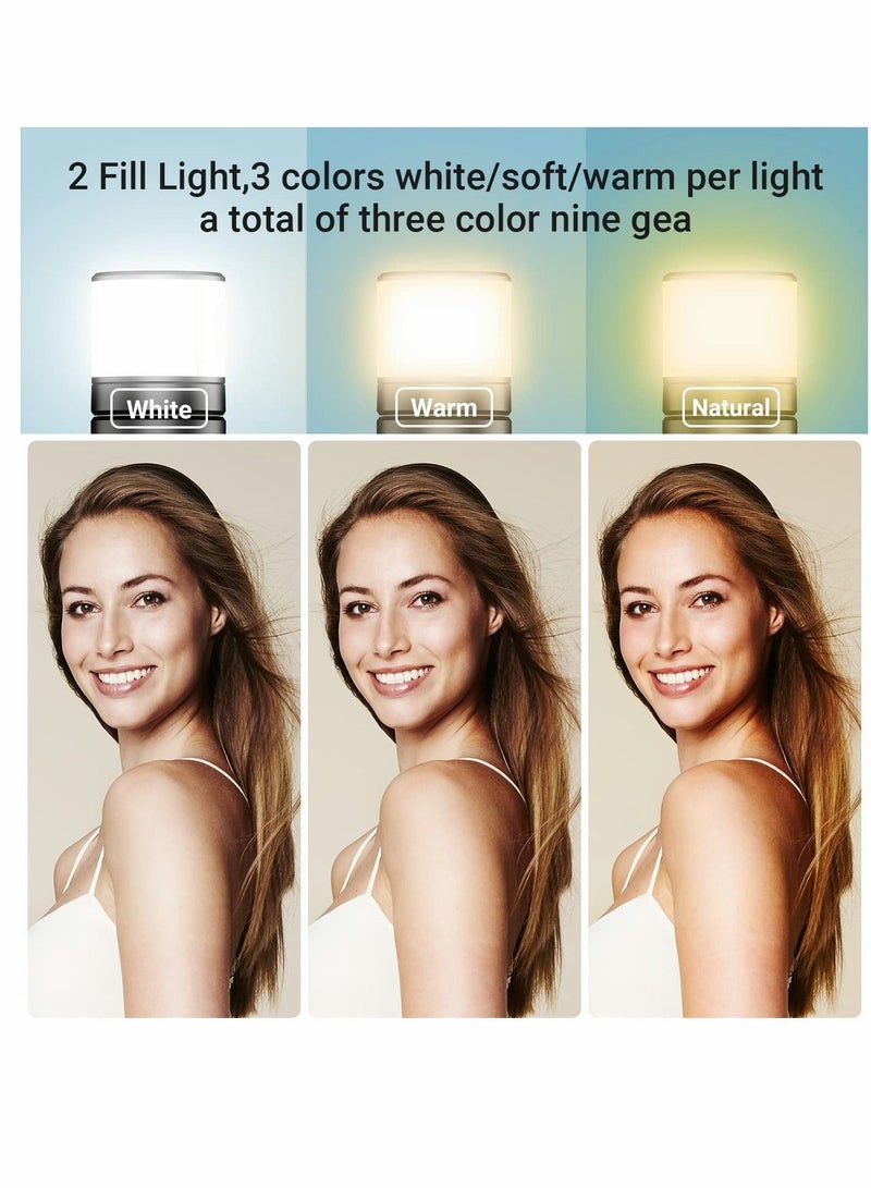 XiuWoo Bluetooth Selfie Stick Tripod 270 Rotation Extendable 3 in 1 Aluminum with Fill Light Mobile Phone Self Timer Rotating Live Broadcast Support for iPhone Android (Pink) - Image 2