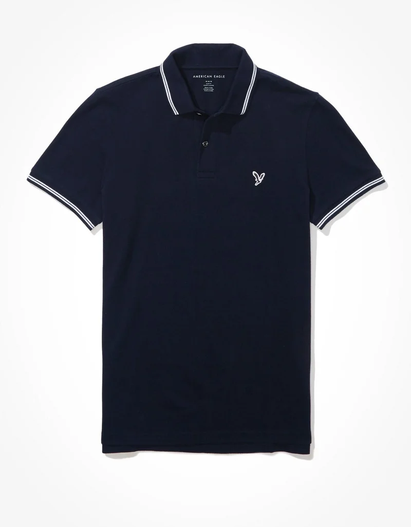American Eagle  AE Slim Fit Pique Polo Shirt for Men | Best Price UAE