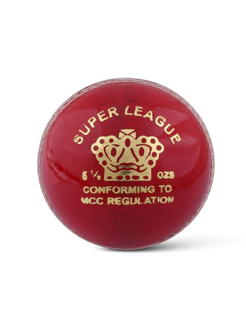 CA Super League Red Cricket Leather Ball - Image 2