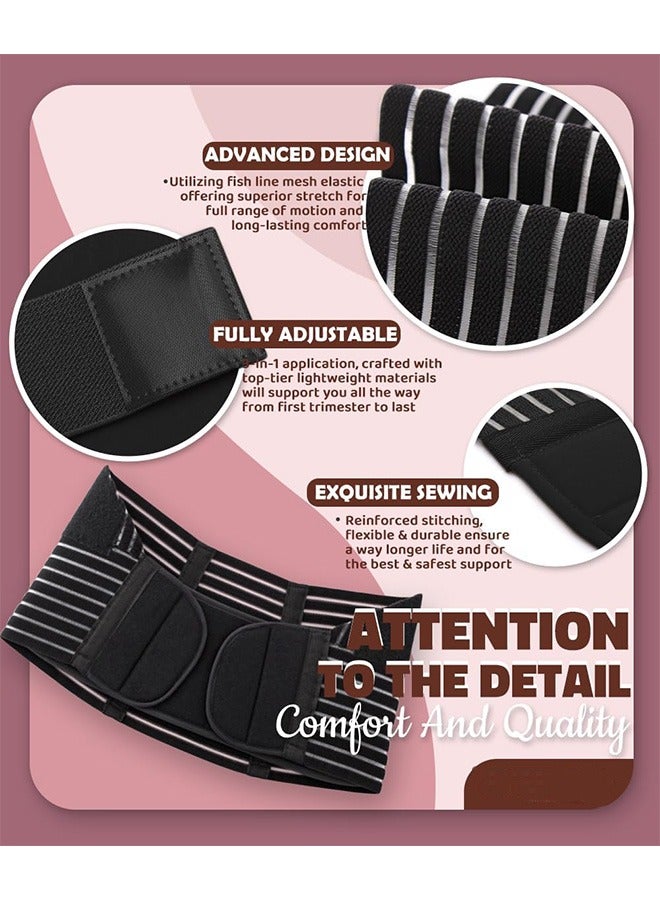 Adjustable 3-in-1 Pregnancy Support Belt Breathable Belly Support Brace, Lightweight Abdominal Binder Large - Image 3
