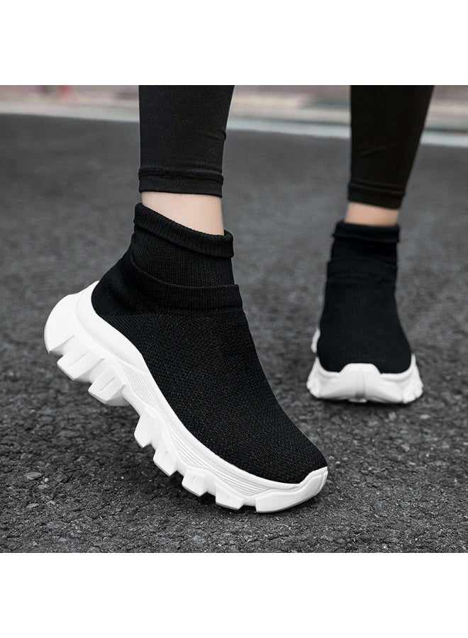 NIBEMINENT أحذية رياضية نسائية برباط عالٍ مريحة منصة زيادة الطول أحذية كاجوال مقاس 35-45 - Image 3