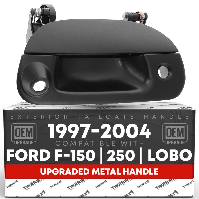 T1A Tailgate Handle Assembly Upgraded Metal Compatible with 19972003 Ford F150 9799 Ford F250 9803 Ford Lobo Textured Black w Keyhole Camera Hole OEM 7L3Z9943400AACAMHMT XL3Z9943400AA - Image 2