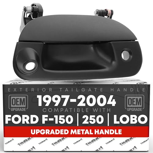 T1A Tailgate Handle Assembly Upgraded Metal Compatible with 19972003 Ford F150 9799 Ford F250 9803 Ford Lobo Textured Black w Keyhole Camera Hole OEM 7L3Z9943400AACAMHMT XL3Z9943400AA - Image 1