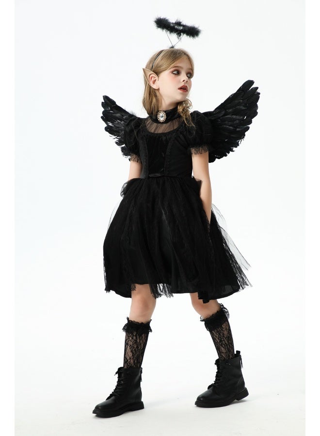 Loquat Children's Costumes Matching Family Angel and Devil Vampire Dresses, Witch Jazz Performance Outfits for Kids - Image 2