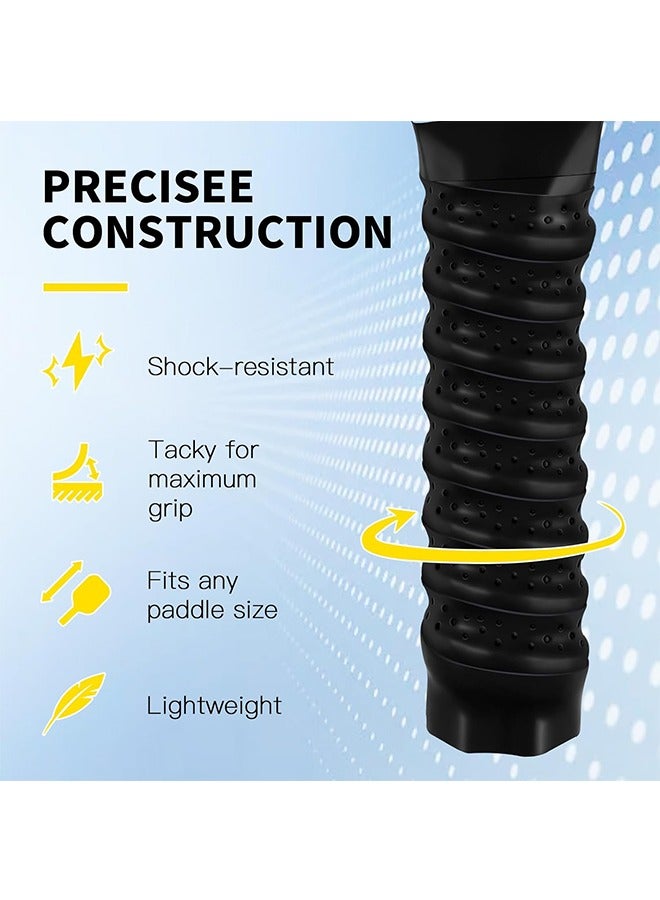 Generic 12Pcs Racket Grip Tape, Anti-Slip Perforated Sweat quick-dry Grip Tape with Ridges for Pickleball Tennis Badminton Racouetball Racket, 43 x 0.03 x 1inch, Black - Image 4