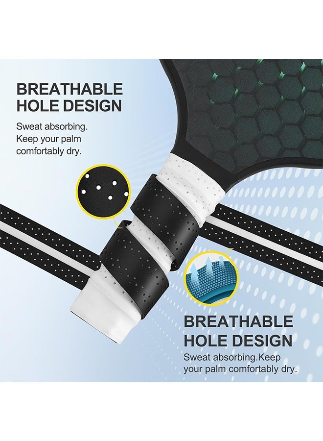 Generic 12Pcs Racket Grip Tape, Anti-Slip Perforated Sweat quick-dry Grip Tape with Ridges for Pickleball Tennis Badminton Racouetball Racket, 43 x 0.03 x 1inch, Black - Image 3