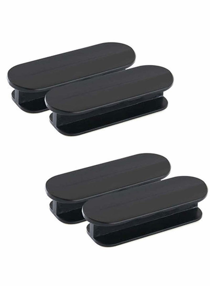 Self-adhesive Handle Punch-free Drawer Window Wardrobe Sliding Door Self-adhesive Push-pull Auxiliary Paste Labor-saving Auxiliary Handle (4 Pieces, Black) - Image 1