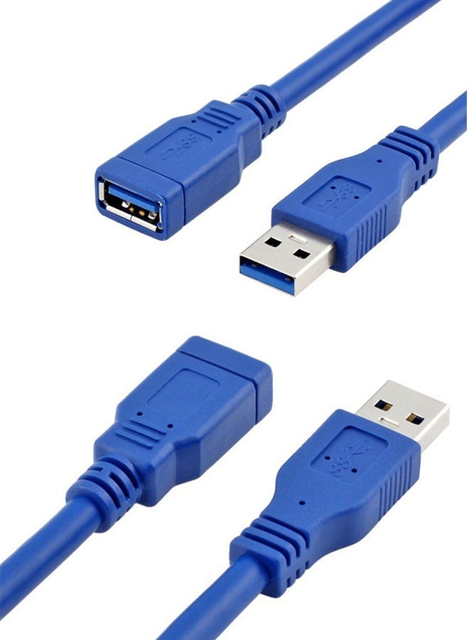كابل تمديد توصيل USB 3.0 من AM إلى AF ، سلك مهايئ خط تمديد الكمبيوتر أزرق (1.5 متر) - Image 3