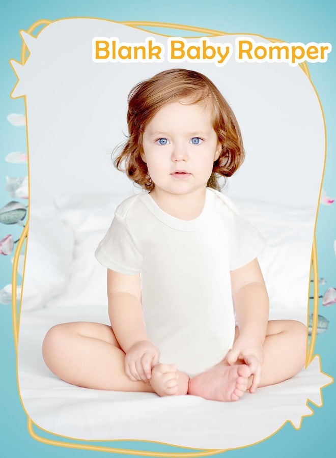 Skyebed 6 Pcs Sublimation Baby Bodysuit Short Sleeve White Shirt Blank baby Romper Polyester Cotton for Boys Girls Baby (White, 3-6 months) - Image 3