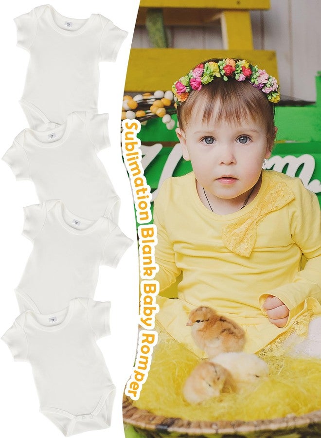 Skyebed 6 Pcs Sublimation Baby Bodysuit Short Sleeve White Shirt Blank baby Romper Polyester Cotton for Boys Girls Baby (White, 3-6 months) - Image 4