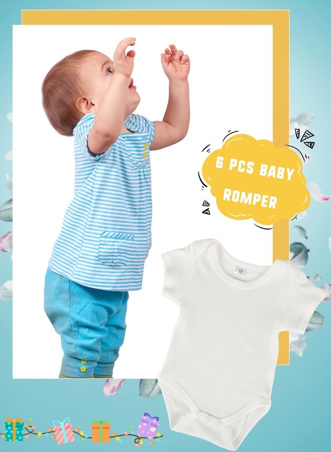 Skyebed 6 Pcs Sublimation Baby Bodysuit Short Sleeve White Shirt Blank baby Romper Polyester Cotton for Boys Girls Baby (White, 3-6 months) - Image 5