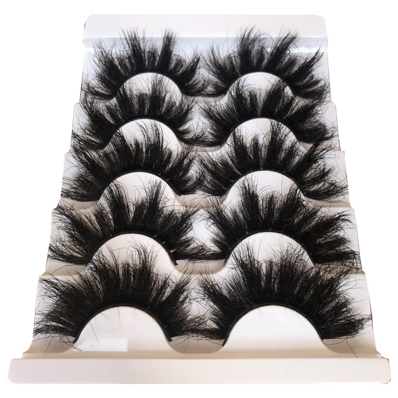 Gmagictobo False Eyelashes 25MM Lashes Dramatic Faux 3D Mink Lashes Pack Long Thick Volume Criss-Crossed Soft False Lashes 5 Pairs Multipack - Image 2