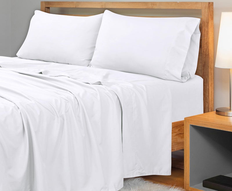 Royale Linens 300 Thread Count 100% Long Staple Combed Cotton Flat Sheet - Super Soft - Top Sheets - Queen Flat Sheet Sold Separately - Breathable, Cool & Crisp Percale Sheets Only (Queen, White) - Image 5