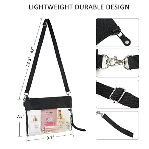 Clearworld Clear Bag for Stadium Events, Clear Crossbody Purse Bag for women, Stadium Approved for Concerts Sports Events Festivals - Image 3