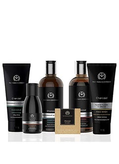 The Man Company Charcoal Grooming Kit With Body Wash Shampoo Face Scrub Face Wash Cleansing Gel Solid Soap Bar | Combo Gift Set For Husband Boyfriend Set Of 6  - Image 3