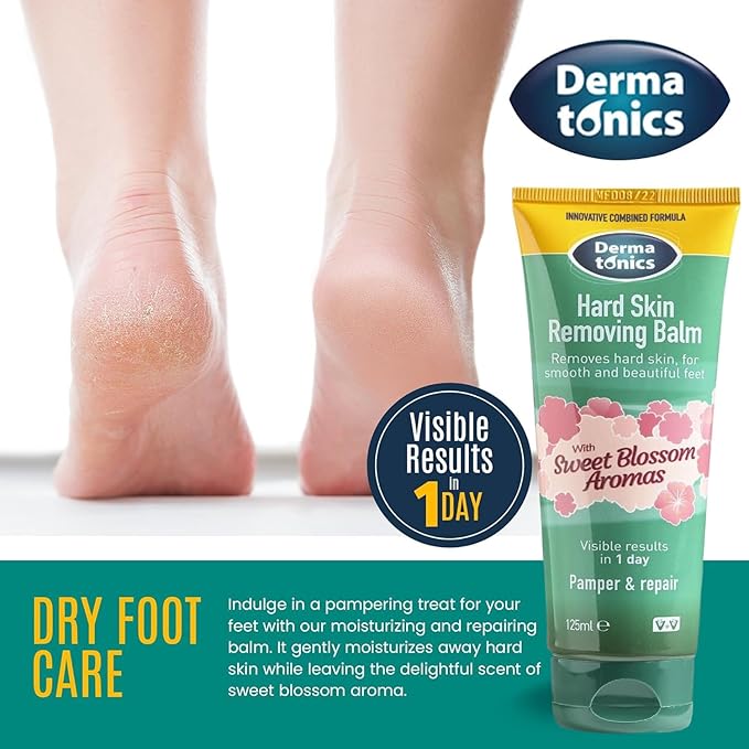 Dermatonics Hard Skin Removing Balm Suitable For Diabetics With Sweet Blossom Aromas Contains Moisturising Shea Butter and Hydrating Swedish Oat Lipid 125 ml - Image 5