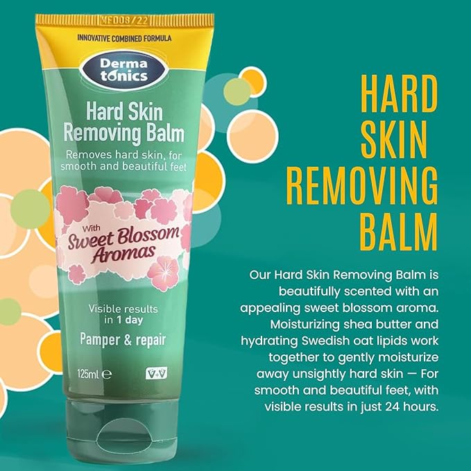 Dermatonics Hard Skin Removing Balm Suitable For Diabetics With Sweet Blossom Aromas Contains Moisturising Shea Butter and Hydrating Swedish Oat Lipid 125 ml - Image 2
