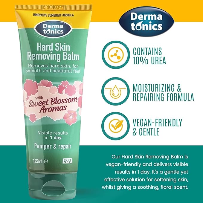 Dermatonics Hard Skin Removing Balm Suitable For Diabetics With Sweet Blossom Aromas Contains Moisturising Shea Butter and Hydrating Swedish Oat Lipid 125 ml - Image 3