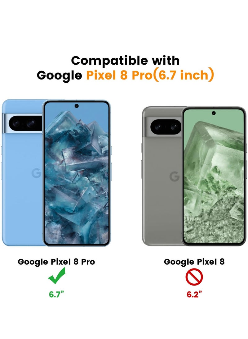 نيلكين جراب لهاتف Google Pixel 8 Pro مقاس 6.7 بوصات 5G من مادة TPU إطار وسادة هوائية مقاوم للصدمات مع غطاء منزلق لحماية عدسة الكاميرا، غطاء خلفي للهاتف المحمول مضاد لبصمات الأصابع - Image 2