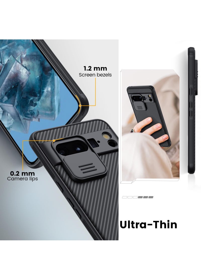 نيلكين جراب لهاتف Google Pixel 8 Pro مقاس 6.7 بوصات 5G من مادة TPU إطار وسادة هوائية مقاوم للصدمات مع غطاء منزلق لحماية عدسة الكاميرا، غطاء خلفي للهاتف المحمول مضاد لبصمات الأصابع - Image 4