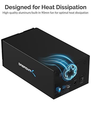 SABRENT USB Type C to Dual 35 SATA and RAID Docking Station with CFastSD Card Readers and USB Type A Port DS2BCR - Image 3