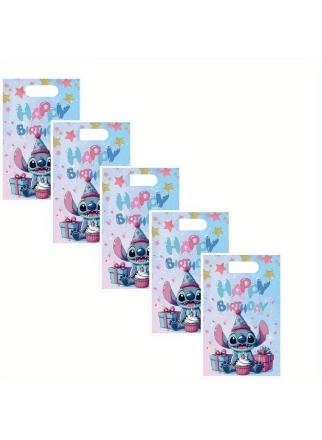Gift Bags 30pcs Set, Durable Plastic with Handles, Vibrant Cartoon Print Designs - Image 3