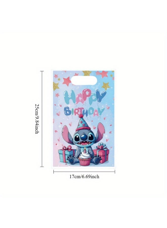 Gift Bags 30pcs Set, Durable Plastic with Handles, Vibrant Cartoon Print Designs - Image 2