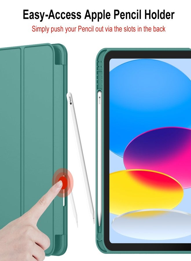 iMieet جراب iMieet لجهاز iPad (A16) من الجيل الحادي عشر/الجيل العاشر [11 بوصة 2025/10.9 بوصة 2022] مع حامل قلم، غطاء ذكي ثلاثي الطي مع ظهر TPU ناعم، خاصية التشغيل/الإيقاف التلقائي (أخضر غابي) - Image 5