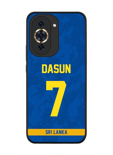Rugged Black Edge Case for Huawei nova 10 Pro, Slim fit Soft Case Flexible Rubber Edges Thin Cover - Player Name - Dasun Shanaka, Jersey Number- 7