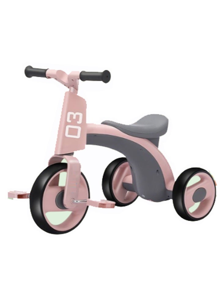 Children's Three Wheeled Tricycle with Wider Seat Anti-Skid Wheels and Music Pink - Image 1