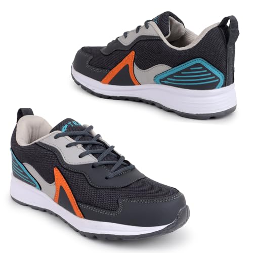 TRASE Kids Boys Sports Shoes | Running, Walking, All Day Casual Wear with Lace-Up Design (Grey, 3 UK) - Image 5