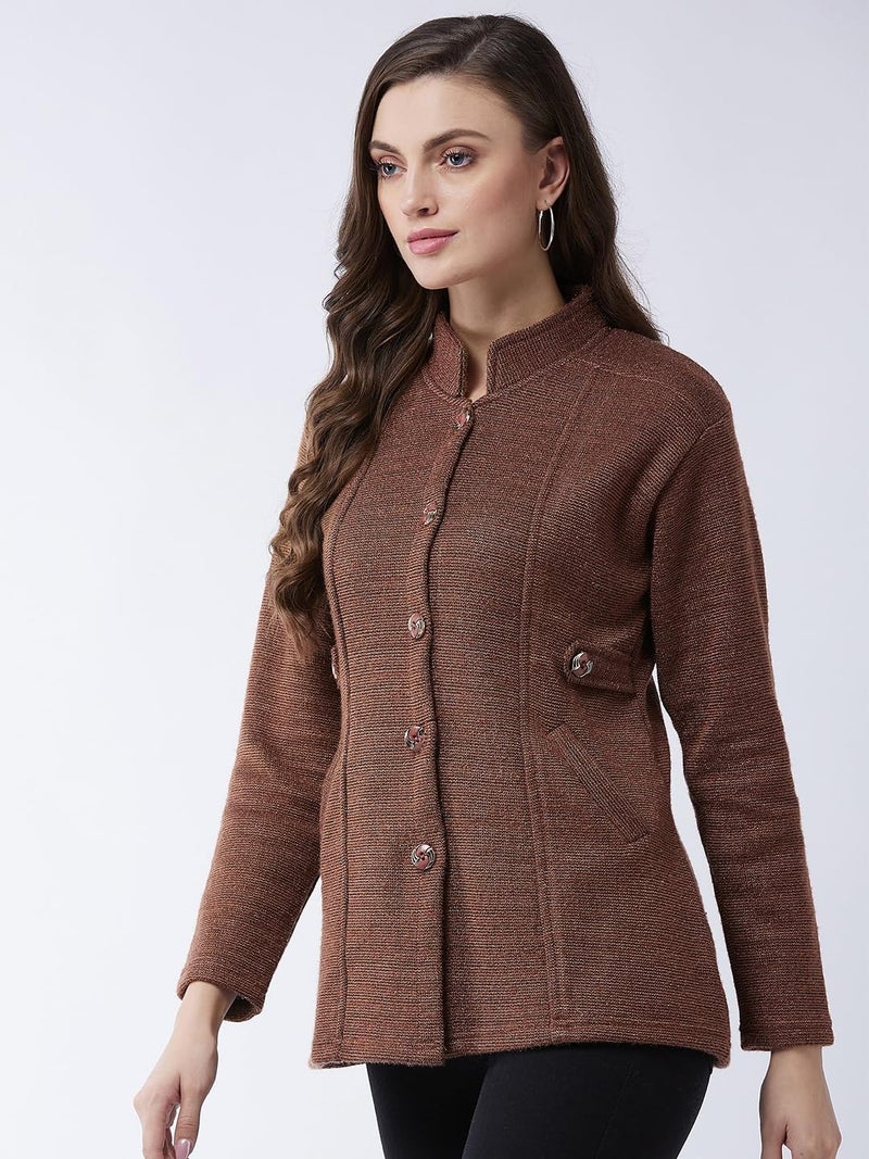 Pivl Women's Long Acrylic Blend Sweater for Winter_Coffee_XL||Winterwear|| - Image 4