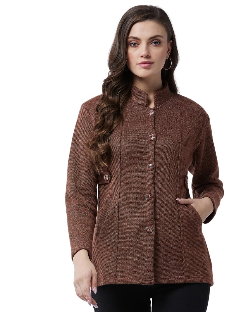 Pivl Women's Long Acrylic Blend Sweater for Winter_Coffee_XL||Winterwear|| - Image 1