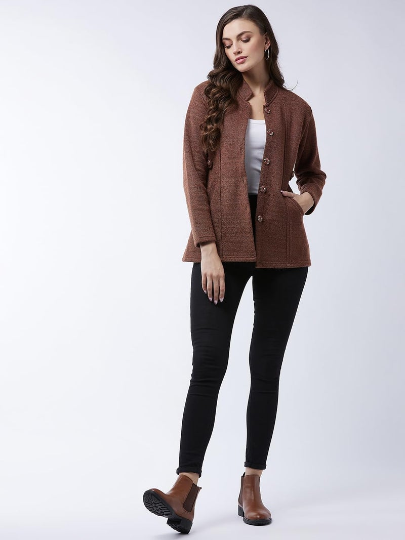 Pivl Women's Long Acrylic Blend Sweater for Winter_Coffee_XL||Winterwear|| - Image 3