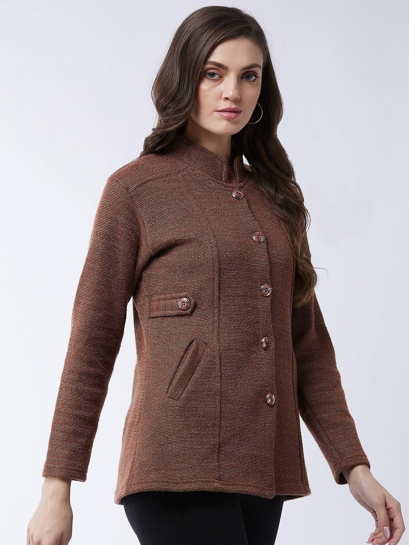 Pivl Women's Long Acrylic Blend Sweater for Winter_Coffee_XL||Winterwear|| - Image 5