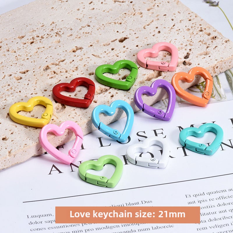 Colorful Painted Keychain Rings DIY Jewelry Love key chain 5 