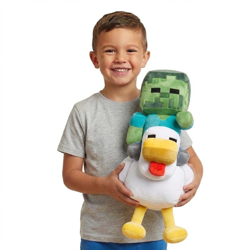 Jay Franco Minecraft Plush Pillow Buddy Large 20 Inch Soft Plushie Stuffed Pillow Gray Chicken Jockey - Image 2