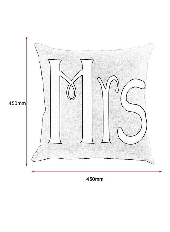 Generic Romantic Letter Printed Pillow Case Black/White  - Image 2