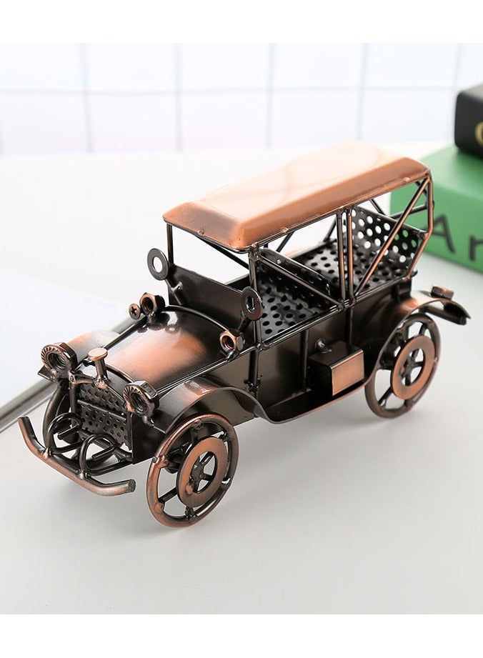 general Vintage classic car model European-style home decoration metal art ornament suitable for decorating entryways and living rooms - Image 1