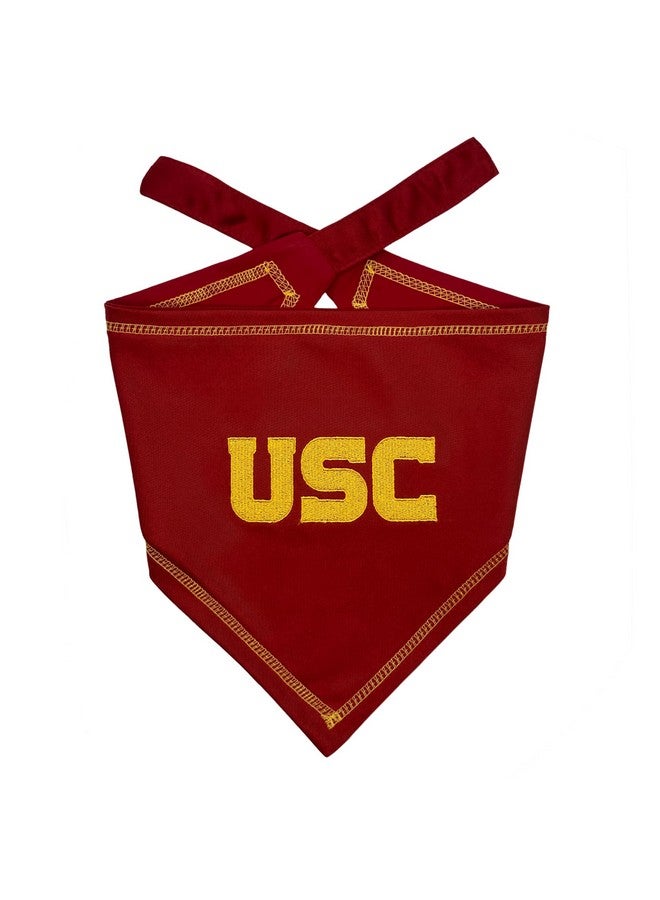 Pets First NCAA USC Trojans TIE Bandana, Size Small/Medium. Dog Bandana Scarf Bib for Pet Cat Dog. The Ultimate Game-Day, Party Bandana - Image 1