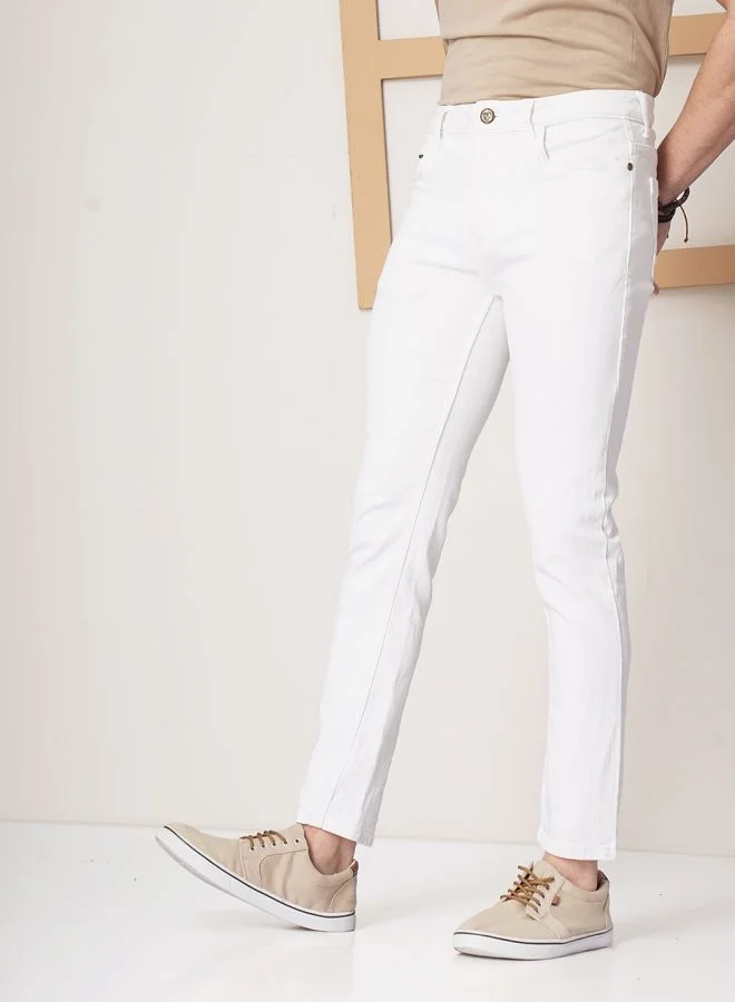 شركة المرآب الهندية Men Slim Fit Placement Print Mid-Rise Stretchable Jeans
