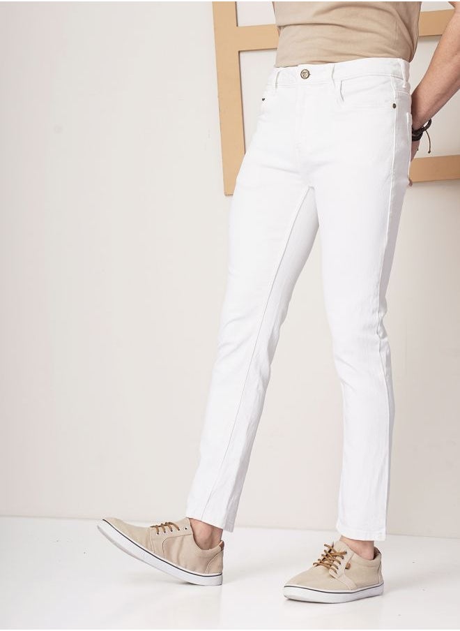 The Indian Garage Co Men Slim Fit Placement Print Mid-Rise Stretchable Jeans  - Image 3