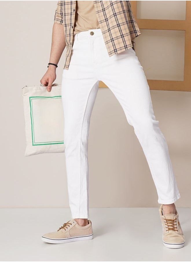 The Indian Garage Co Men Slim Fit Placement Print Mid-Rise Stretchable Jeans  - Image 1