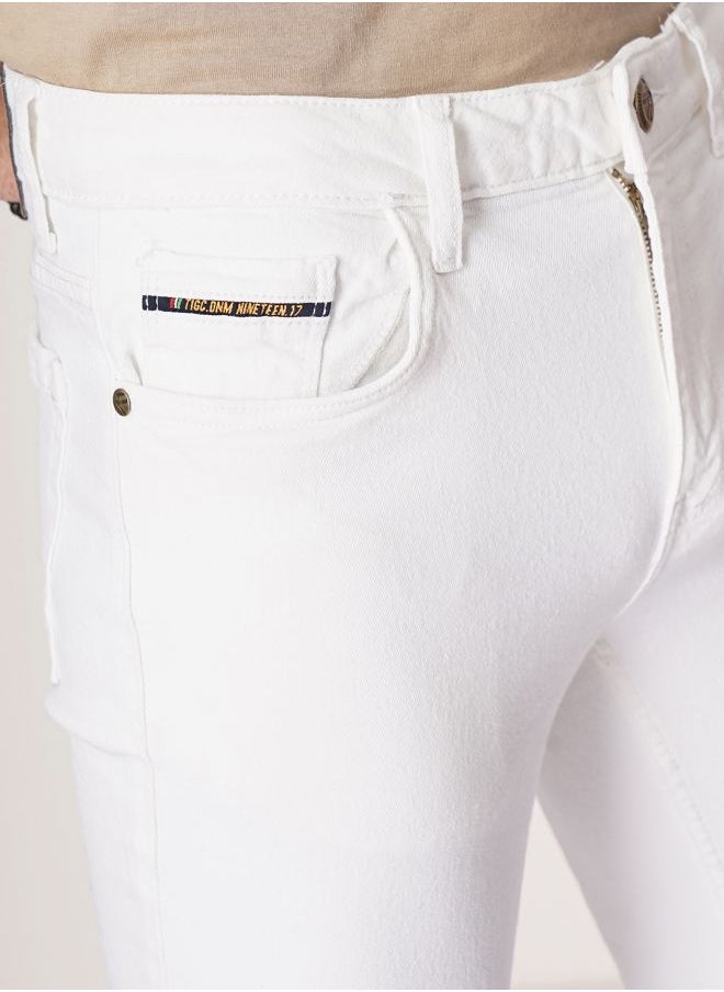 The Indian Garage Co Men Slim Fit Placement Print Mid-Rise Stretchable Jeans  - Image 5